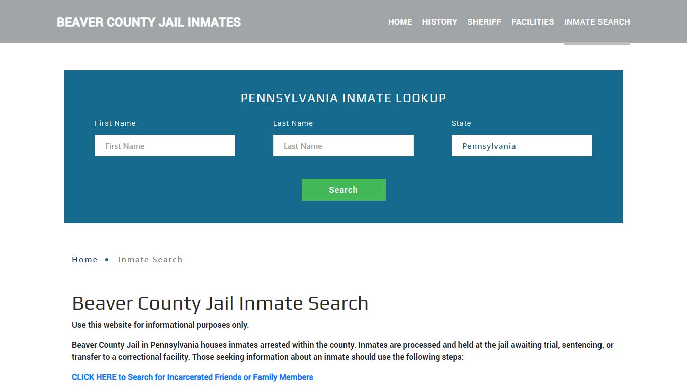 Beaver County, PA Detainee Lookup