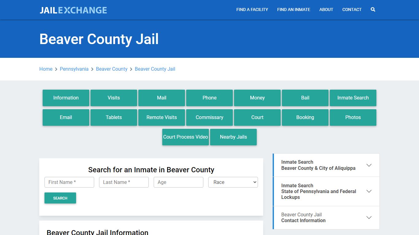 Beaver County Jail Roster Lookup, PA, Inmate Search